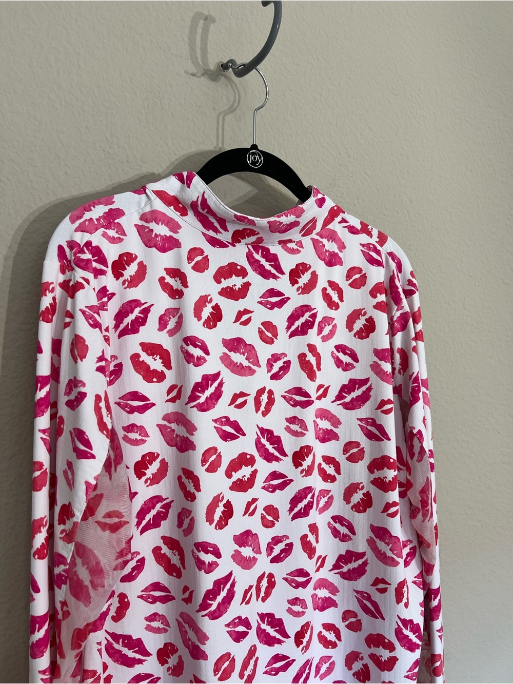 Ibkul quarter zip long sleeve lightweight top kiss red lip print sz XXL golf - Picture 9 of 12